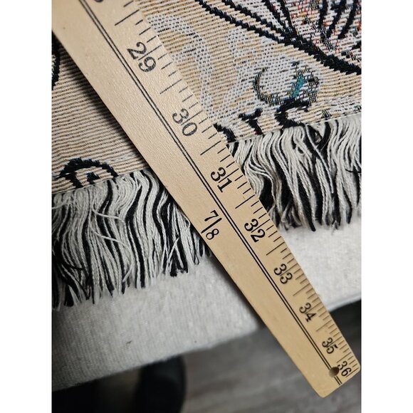 Guapi Pants Womens Sz 32 Waist  12/14 Elastic  Fringe Edge Floral Eiffel Paris - Picture 2 of 7